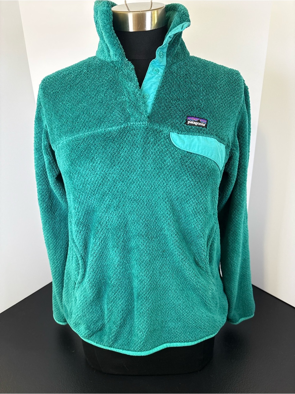 Patagonia Teal Pullover Fleece Snap-Neck